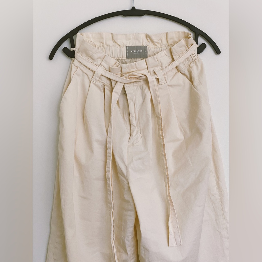 Everlane Paperbag Pant in Canvas Size Medium High Waist Wide Leg